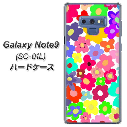 docomo ギャラクシー ノート9 SC-01L 高画質仕上げ 背面印刷 ハードケース【782 春のルーズフラワーWH】