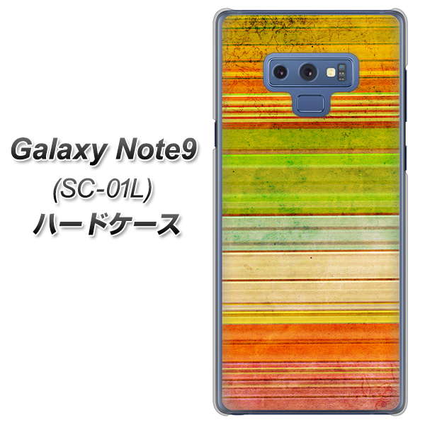 docomo ギャラクシー ノート9 SC-01L 高画質仕上げ 背面印刷 ハードケース【1324 ビンテージボーダー(色彩)】