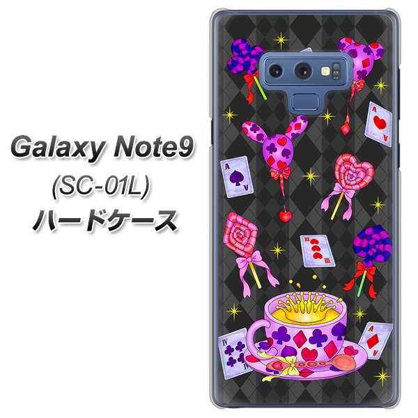 docomo ギャラクシー ノート9 SC-01L 高画質仕上げ 背面印刷 ハードケース【AG818 トランプティー(黒)】