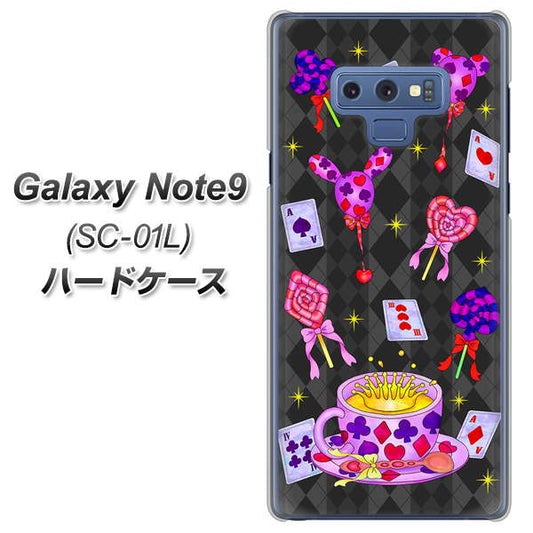 docomo ギャラクシー ノート9 SC-01L 高画質仕上げ 背面印刷 ハードケース【AG818 トランプティー(黒)】