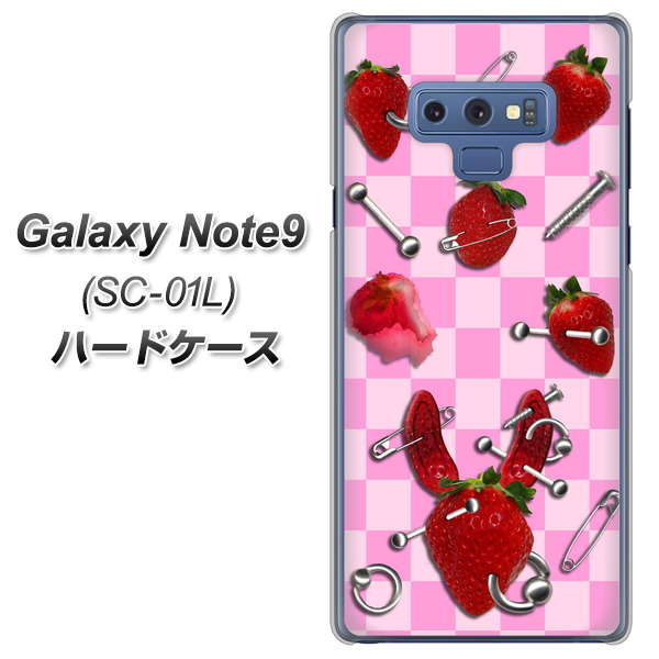docomo ギャラクシー ノート9 SC-01L 高画質仕上げ 背面印刷 ハードケース【AG832 苺パンク(ピンク)】