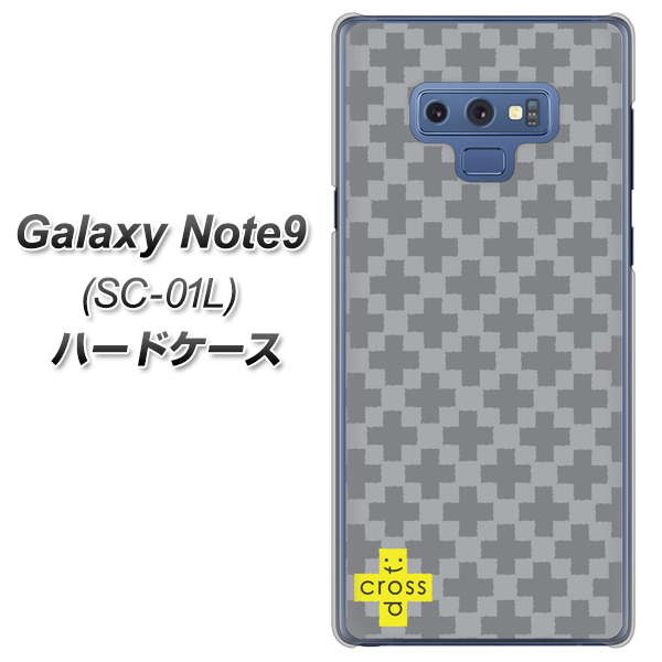 docomo ギャラクシー ノート9 SC-01L 高画質仕上げ 背面印刷 ハードケース【IB900 クロスドット_グレー】