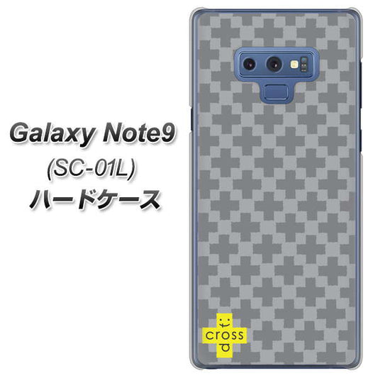 docomo ギャラクシー ノート9 SC-01L 高画質仕上げ 背面印刷 ハードケース【IB900 クロスドット_グレー】