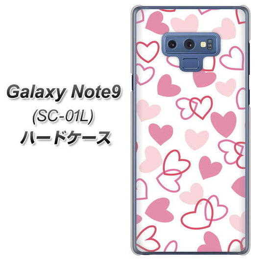 docomo ギャラクシー ノート9 SC-01L 高画質仕上げ 背面印刷 ハードケース【VA929 ハートがいっぱい ピンク】