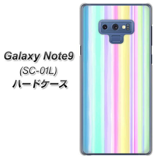 docomo ギャラクシー ノート9 SC-01L 高画質仕上げ 背面印刷 ハードケース【YJ313 ストライプ レインボー】