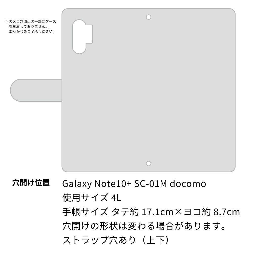 Galaxy Note10+ SC-01M docomo スマホケース 手帳型 デニム レース ミラー付