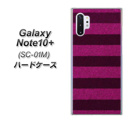 docomo ギャラクシー ノート10+ SC-01M 高画質仕上げ 背面印刷 ハードケース【534 極太ボーダーPK&NV】
