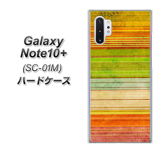 docomo ギャラクシー ノート10+ SC-01M 高画質仕上げ 背面印刷 ハードケース【1324 ビンテージボーダー(色彩)】