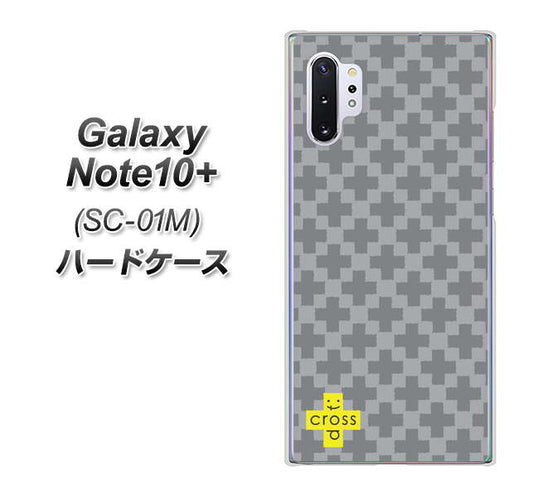 docomo ギャラクシー ノート10+ SC-01M 高画質仕上げ 背面印刷 ハードケース【IB900 クロスドット_グレー】
