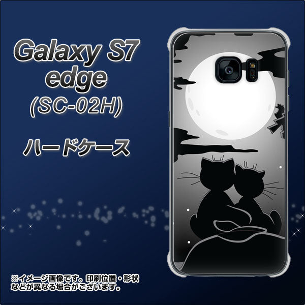 docomo ギャラクシーS7エッジ SC-02H 高画質仕上げ 背面印刷 ハードケース【342 月夜の二人】