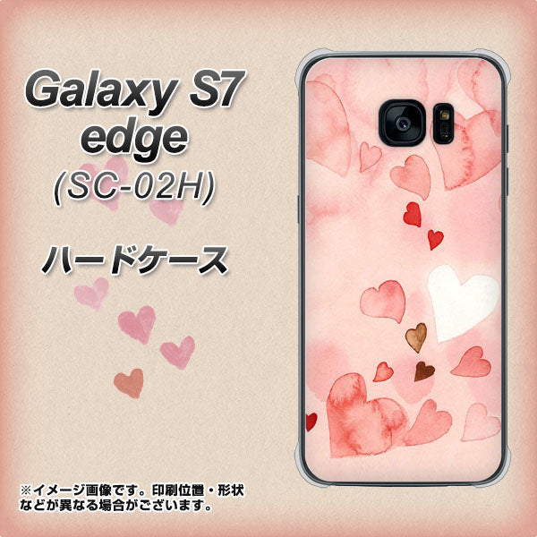 docomo ギャラクシーS7エッジ SC-02H 高画質仕上げ 背面印刷 ハードケース【1125 ハートの和紙】