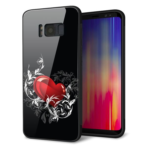 docomo ギャラクシー S8 SC-02J 強化ガラス&TPUスマホケース ガラプリ【032 クリスタルハート】
