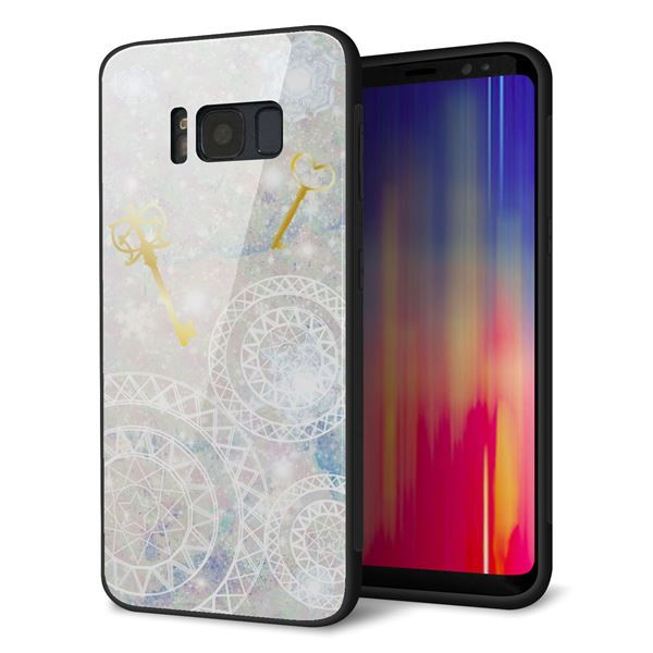 docomo ギャラクシー S8 SC-02J 強化ガラス&TPUスマホケース ガラプリ【KM881 魔法陣と鍵】