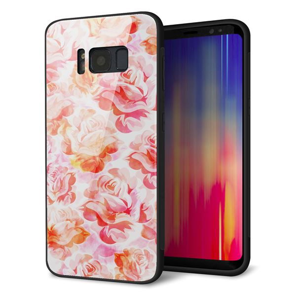 docomo ギャラクシー S8 SC-02J 強化ガラス&TPUスマホケース ガラプリ【SC930 ローズ レッド】