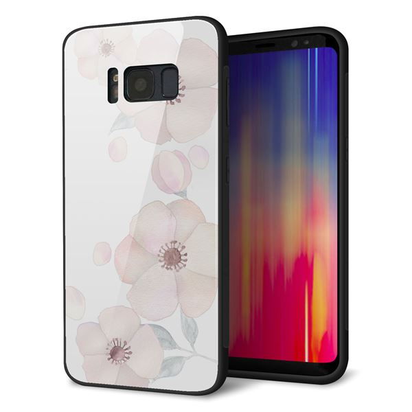 docomo ギャラクシー S8 SC-02J 強化ガラス&TPUスマホケース ガラプリ【SC948 ドゥ・フルール(ホワイト)】