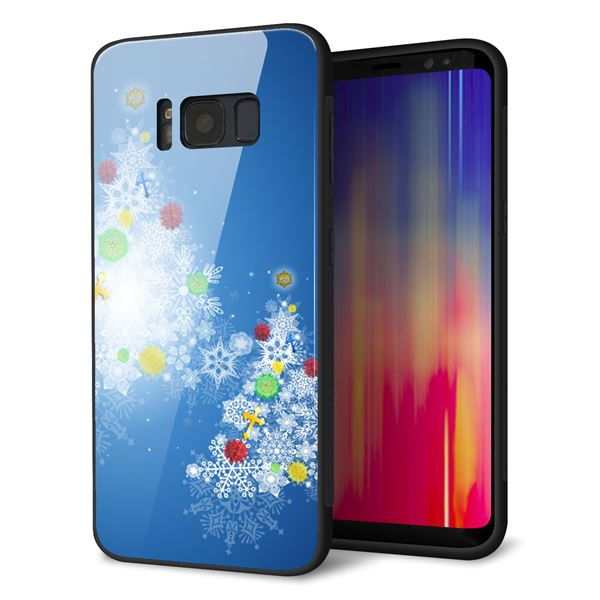 docomo ギャラクシー S8 SC-02J 強化ガラス&TPUスマホケース ガラプリ【YJ347 クリスマスツリー】