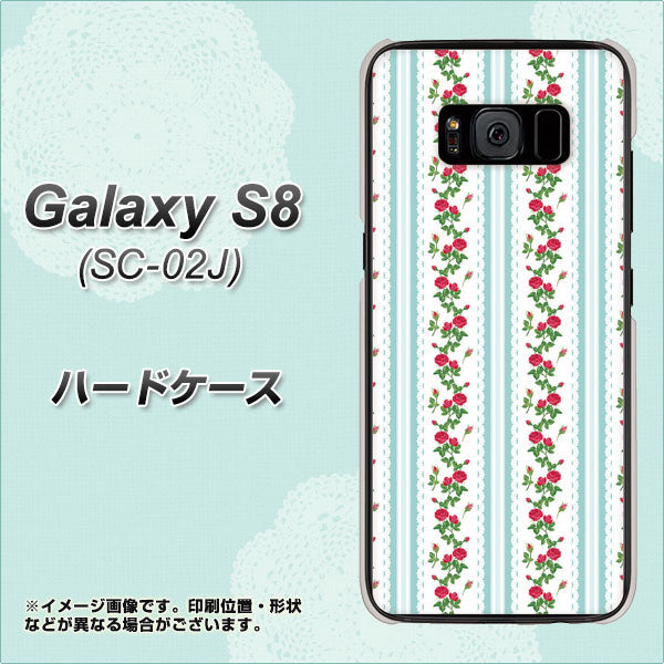 docomo ギャラクシー S8 SC-02J 高画質仕上げ 背面印刷 ハードケース【744 イングリッシュガーデン(ブルー)】