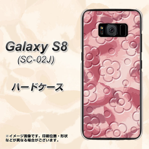 docomo ギャラクシー S8 SC-02J 高画質仕上げ 背面印刷 ハードケース【SC846 フラワーヴェルニ花ピンク（ローズヴェルール）】