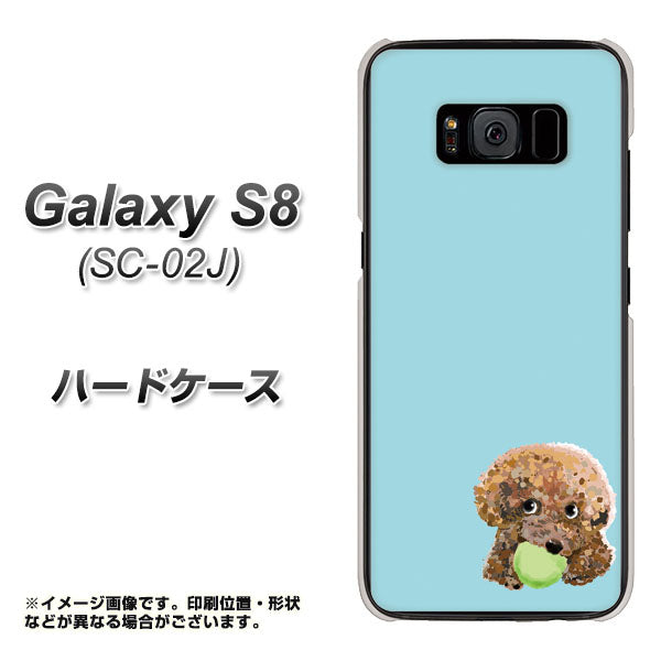 docomo ギャラクシー S8 SC-02J 高画質仕上げ 背面印刷 ハードケース【YJ054 トイプードル&ボール(ブルー)】