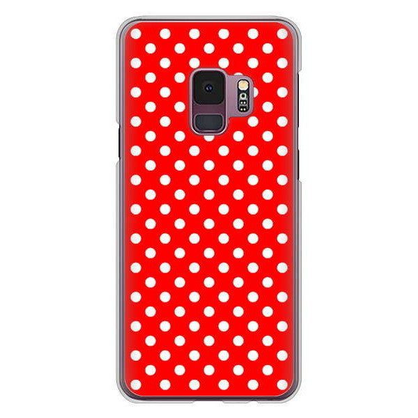 Galaxy S9 SC-02K docomo 高画質仕上げ 背面印刷 ハードケース シンプル柄(水玉)