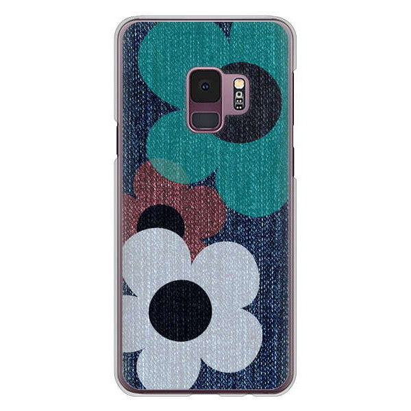 Galaxy S9 SC-02K docomo 高画質仕上げ 背面印刷 ハードケース 【EK869 ルーズフラワーinデニム風】