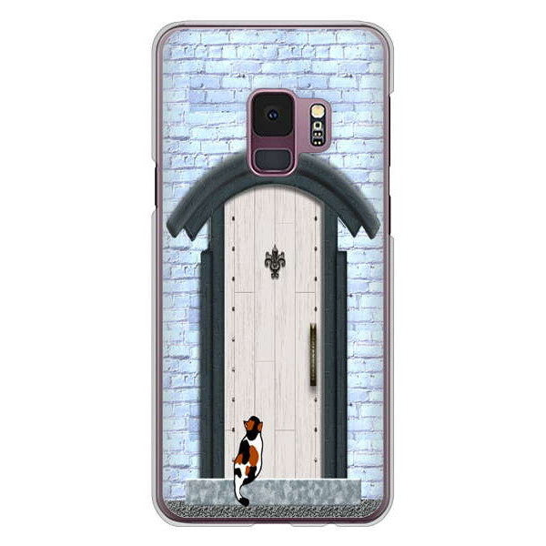 Galaxy S9 SC-02K docomo 高画質仕上げ 背面印刷 ハードケース 猫とドア