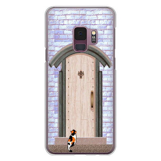 Galaxy S9 SC-02K docomo 高画質仕上げ 背面印刷 ハードケース 猫とドア