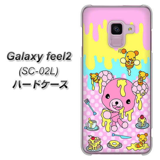 docomo ギャラクシー フィール2 SC-02L 高画質仕上げ 背面印刷 ハードケース【AG822 ハニベア(水玉ピンク)】
