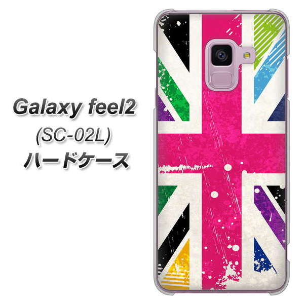 docomo ギャラクシー フィール2 SC-02L 高画質仕上げ 背面印刷 ハードケース【SC806 ユニオンジャック ピンクビンテージ】