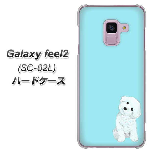 docomo ギャラクシー フィール2 SC-02L 高画質仕上げ 背面印刷 ハードケース【YJ070 トイプードルホワイト(ブルー)】