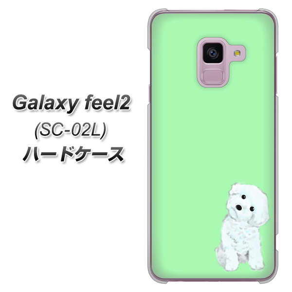 docomo ギャラクシー フィール2 SC-02L 高画質仕上げ 背面印刷 ハードケース【YJ071 トイプードルホワイト(グリーン)】