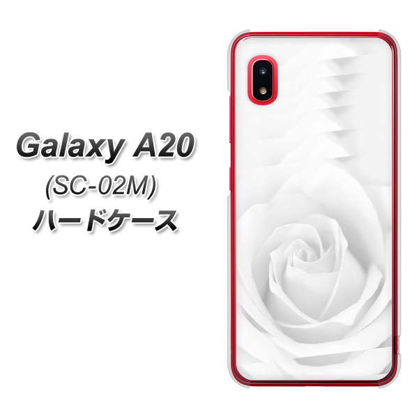 docomo ギャラクシー A20 SC-02M 高画質仕上げ 背面印刷 ハードケース【402 ホワイトRose】