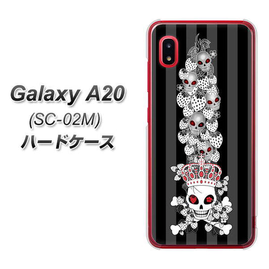 docomo ギャラクシー A20 SC-02M 高画質仕上げ 背面印刷 ハードケース【AG802 苺骸骨王冠蔦(黒)】