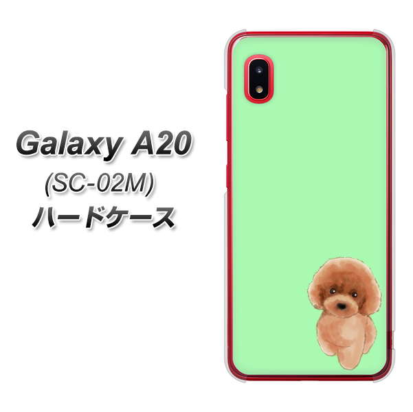docomo ギャラクシー A20 SC-02M 高画質仕上げ 背面印刷 ハードケース【YJ052 トイプードルレッド( グリーン)】