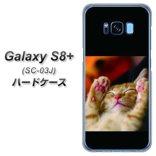 docomo ギャラクシー S8 プラス SC-03J 高画質仕上げ 背面印刷 ハードケース【VA804 爆睡するネコ】