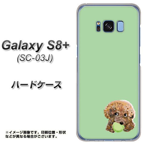 docomo ギャラクシー S8 プラス SC-03J 高画質仕上げ 背面印刷 ハードケース【YJ055 トイプードル＆ボール（グリーン）】