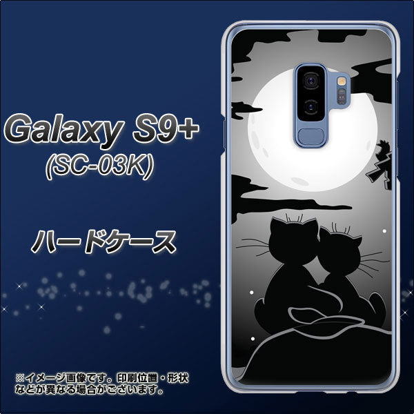 docomo ギャラクシー S9+ SC-03K 高画質仕上げ 背面印刷 ハードケース【342 月夜の二人】
