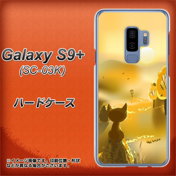 docomo ギャラクシー S9+ SC-03K 高画質仕上げ 背面印刷 ハードケース【400 たそがれの猫】