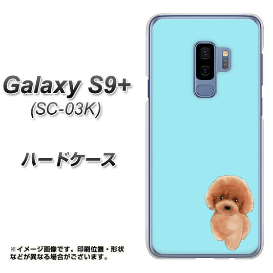 docomo ギャラクシー S9+ SC-03K 高画質仕上げ 背面印刷 ハードケース【YJ050 トイプードルレッド(ブルー)】