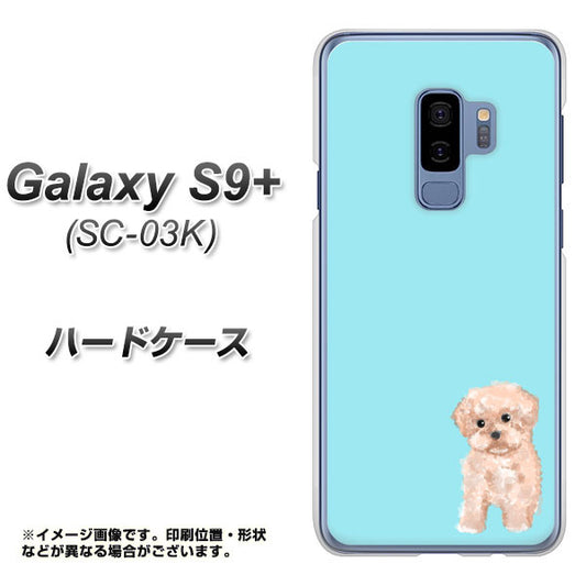 docomo ギャラクシー S9+ SC-03K 高画質仕上げ 背面印刷 ハードケース【YJ062 トイプードルアプリコット(ブルー)】