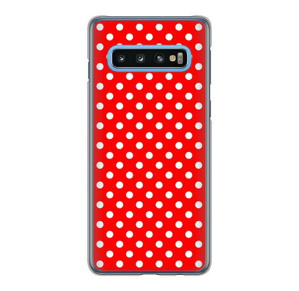 Galaxy S10 SC-03L docomo 高画質仕上げ 背面印刷 ハードケース シンプル柄(水玉)