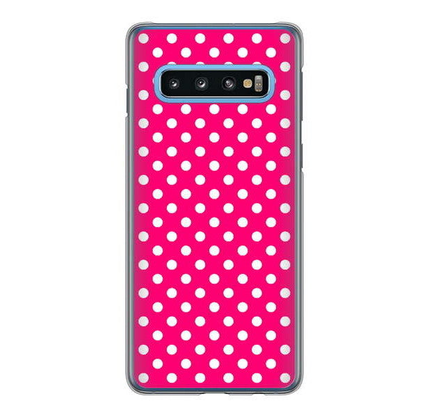 Galaxy S10 SC-03L docomo 高画質仕上げ 背面印刷 ハードケース シンプル柄(水玉)