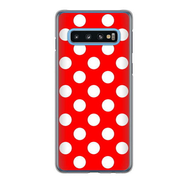 Galaxy S10 SC-03L docomo 高画質仕上げ 背面印刷 ハードケース シンプル柄(水玉)