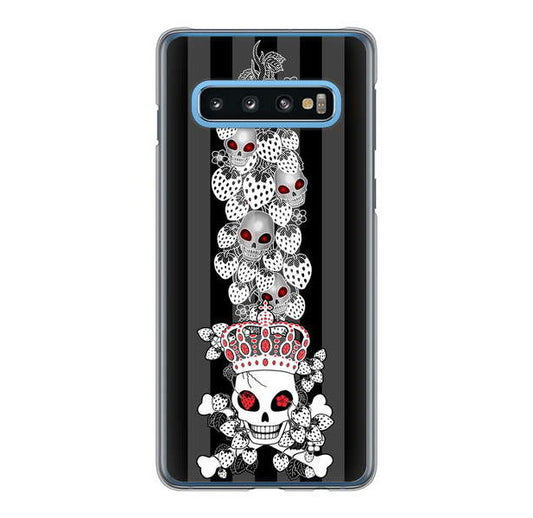Galaxy S10 SC-03L docomo 高画質仕上げ 背面印刷 ハードケース むかいあぐる 苺骸骨王冠蔦