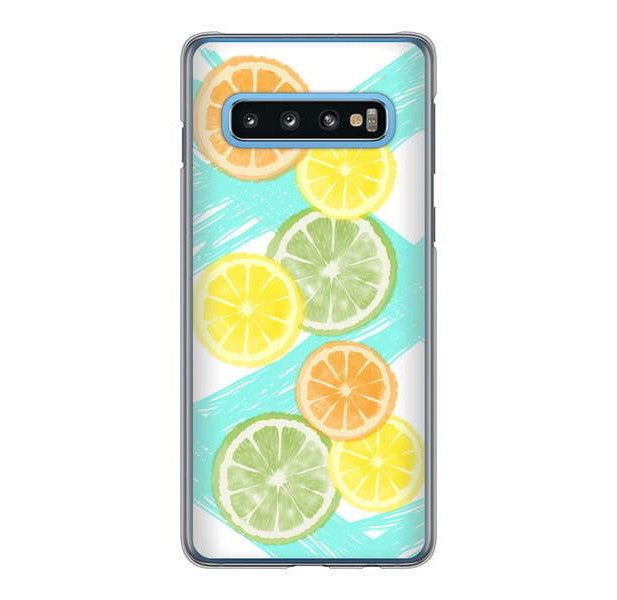 Galaxy S10 SC-03L docomo 高画質仕上げ 背面印刷 ハードケース 【YJ183 オレンジライム】