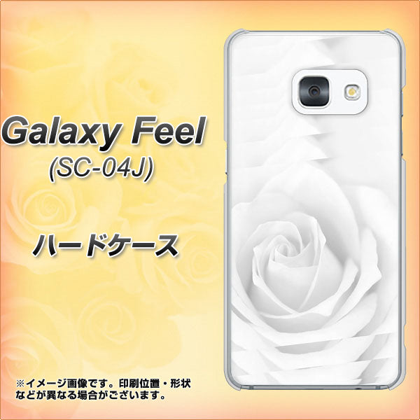 docomo ギャラクシー フィール SC-04J 高画質仕上げ 背面印刷 ハードケース【402 ホワイトRose】