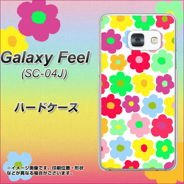 docomo ギャラクシー フィール SC-04J 高画質仕上げ 背面印刷 ハードケース【758 ルーズフラワーカラフル】