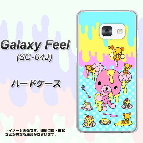 docomo ギャラクシー フィール SC-04J 高画質仕上げ 背面印刷 ハードケース【AG821 ハニベア(水玉水色)】