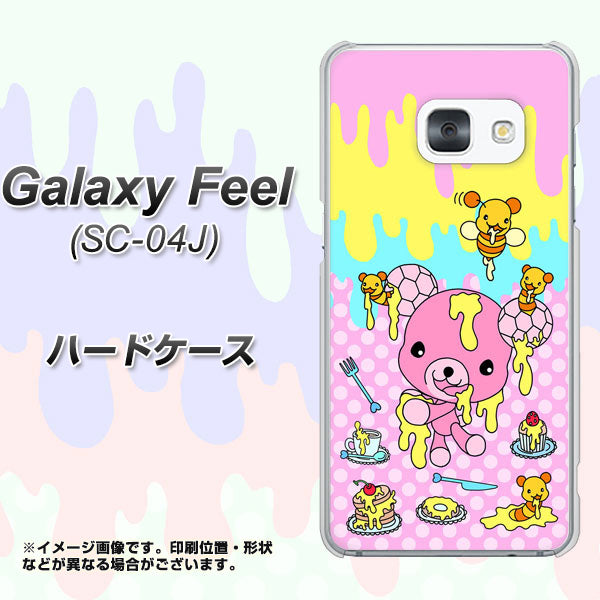 docomo ギャラクシー フィール SC-04J 高画質仕上げ 背面印刷 ハードケース【AG822 ハニベア(水玉ピンク)】