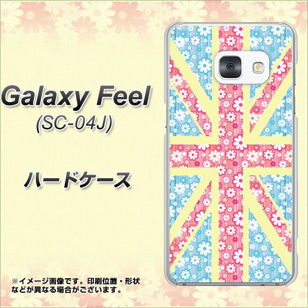 docomo ギャラクシー フィール SC-04J 高画質仕上げ 背面印刷 ハードケース【EK895 ユニオンジャックパステルフラワー】